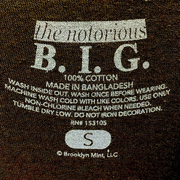 The Notorious B.I.G. Biggie Smalls Graphic T-Shirt - Size Small - NWT - Picture 3 of 3